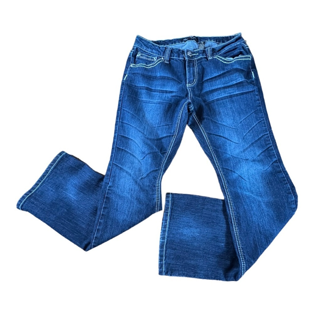 Love Nation boot cut emblellished dark wash jeans, size 10